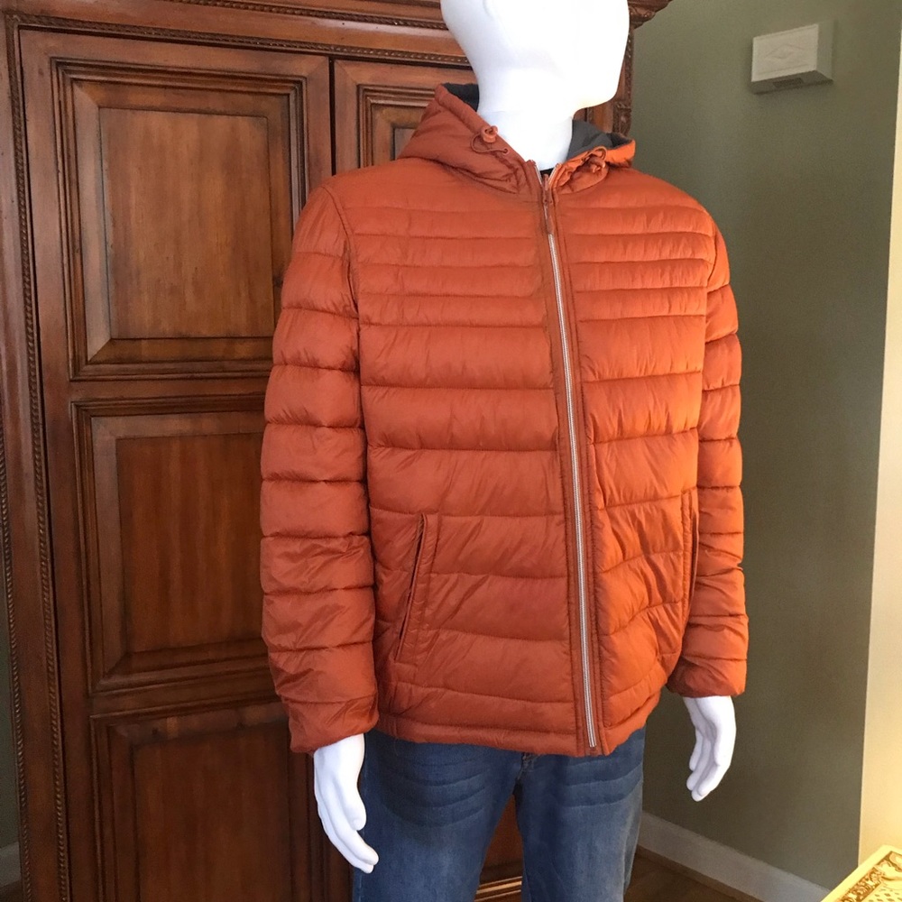 Guess Mens Puffer Coat XL 0range-Grey